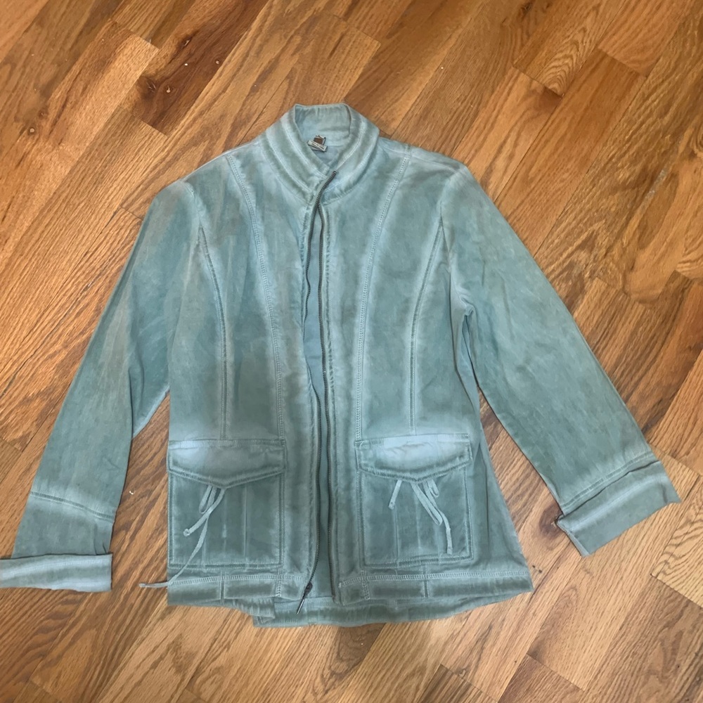 Green cotton jacket with pockets